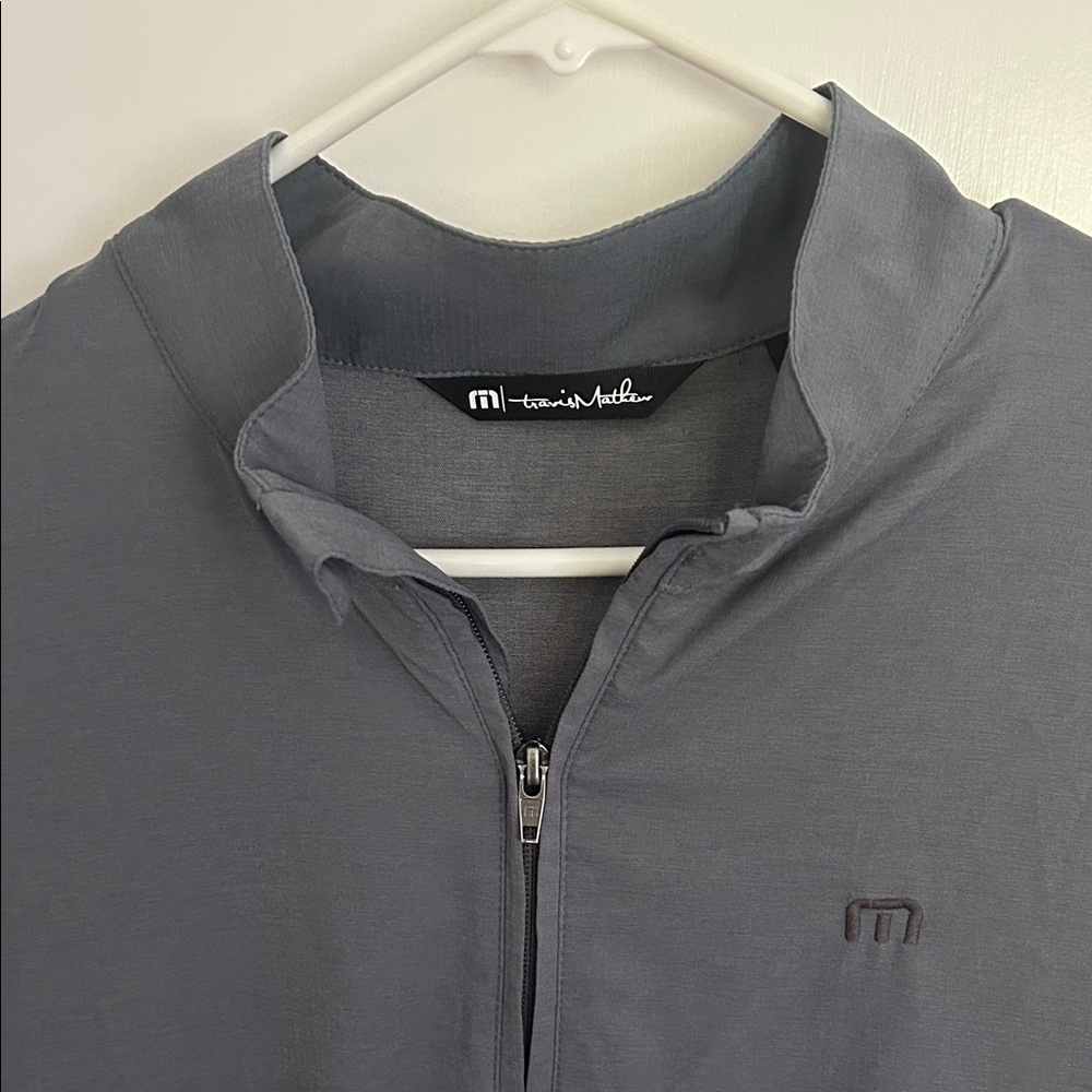 TravisMathew Gray Lightweight Full Zip Pullover